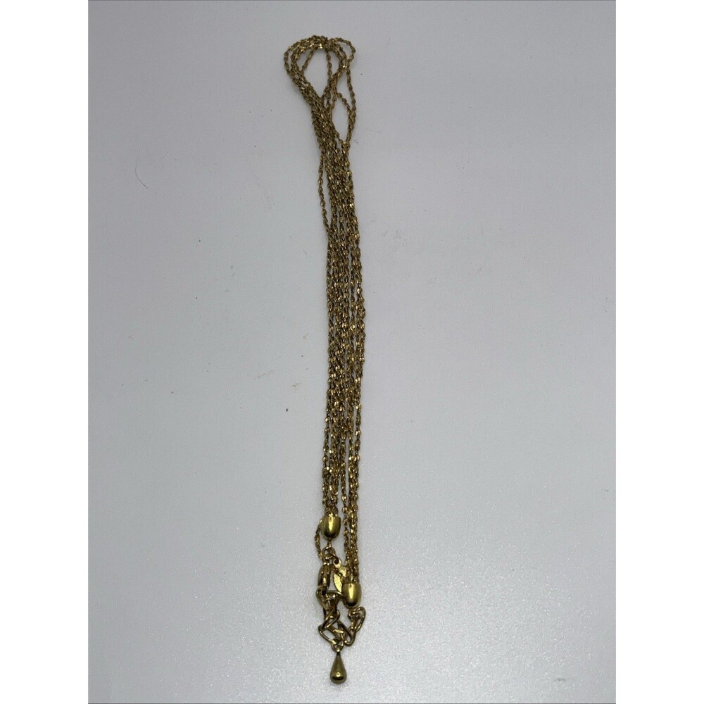 Vintage 18” Nolan Miller Gold Tone Rope Chain Necklace Multi Layer, signed